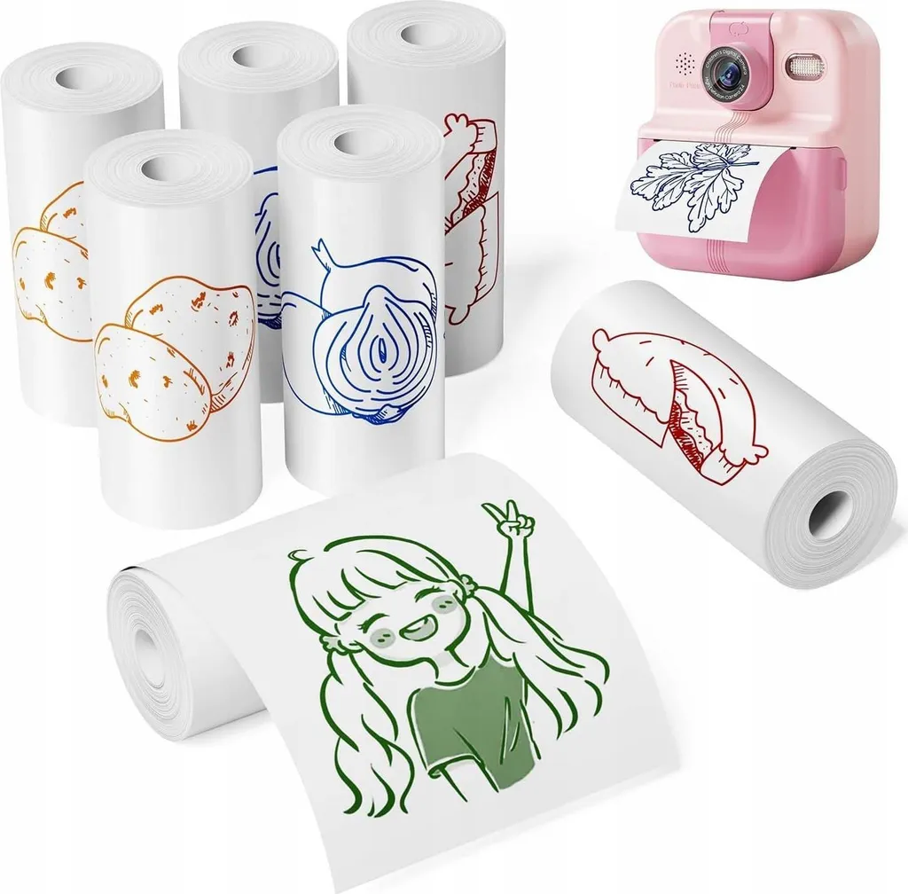 7 Rouleaux Papier Impression Couleur 56mm x 5m pour XREC P02 et K22