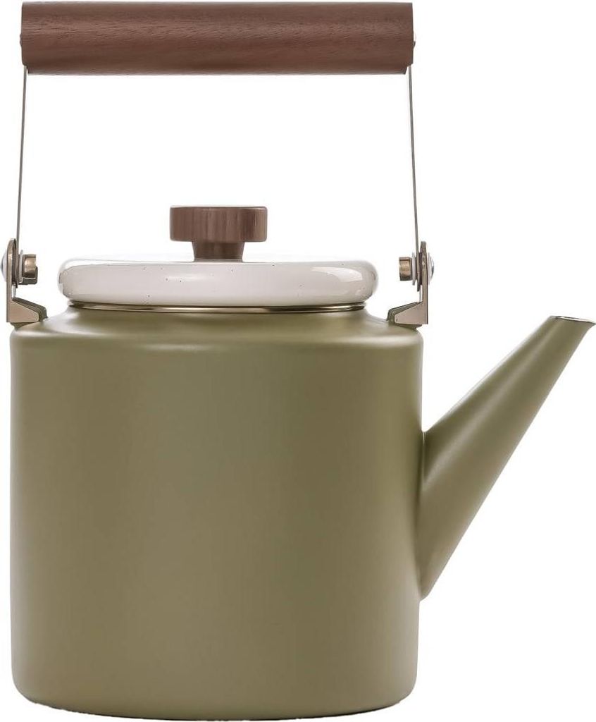 Barebones Kanne für Kaffee oder Tee 3,2L "Emaille" olive 2-Tone-creme Teekanne Kaffeekanne Retro Vintage Outdoor