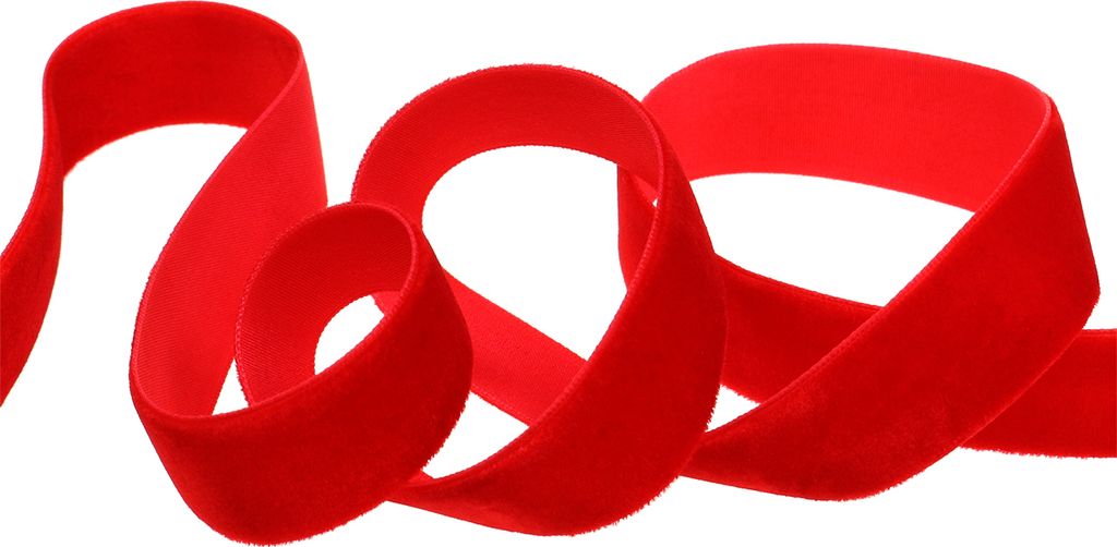 Samtband Rot 20mm x 10m - Festliches Dekoband, Weihnachtsband, Bastelband