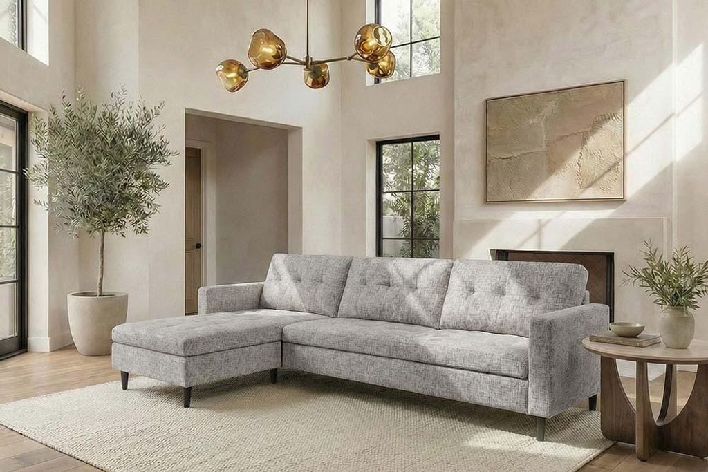 riess-ambiente Ecksofa STOCKHOLM 220cm grau cozy