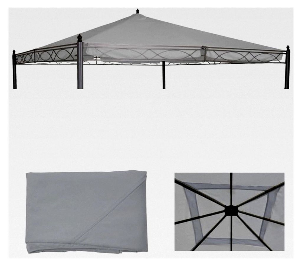Ersatzbezug für Dach Pergola Pavillon Cadiz 4x4 m - hellgrau