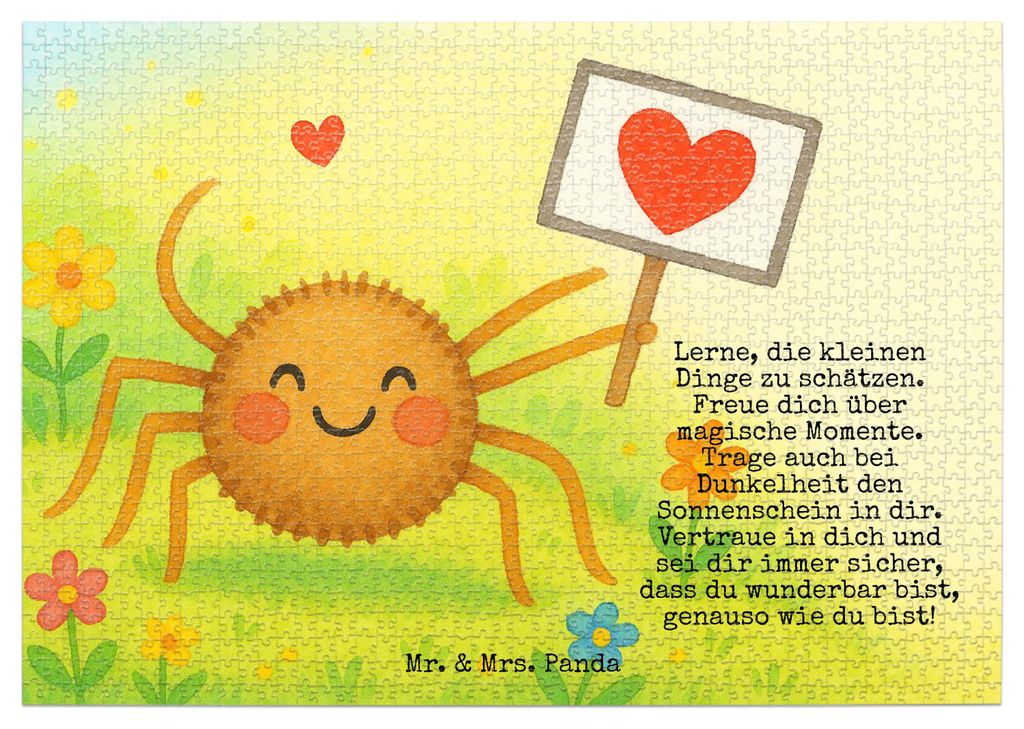 Mr. & Mrs. Panda Puzzle Spinne Agathe Motivation Design 1500 Teile - Weiß - Geschenk, 300, Geduldspiel, Glück, 2000, Vertrauen, Liebe, Dankeschö...