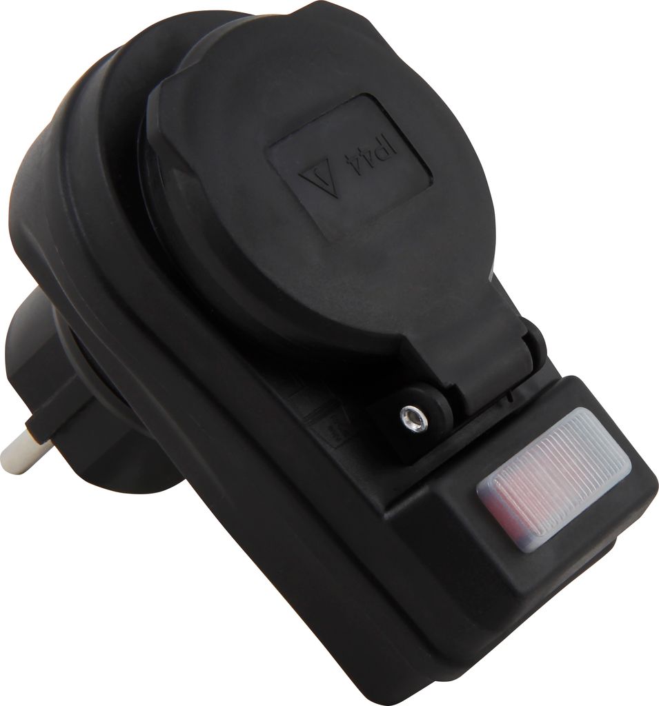 Steckdosenadapter McPower mit Schalter 230V/3500W IP44 - Produktbild 