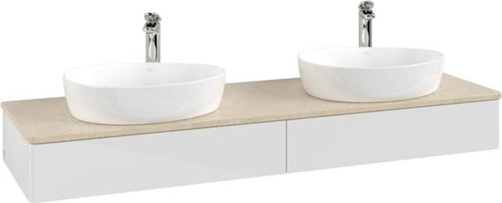V&B Waschtischunterschrank ohne Frontstruktur Antao 160x50cm, HL, WBP botti., glo wh. Lac
