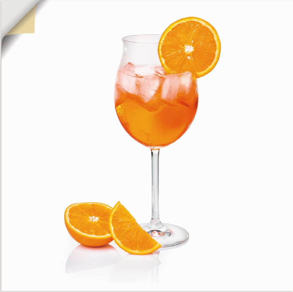 ARTland Wandbild, selbstklebend Aperol Spritz mit einer Scheibe Orange Größe: 70x70 cm