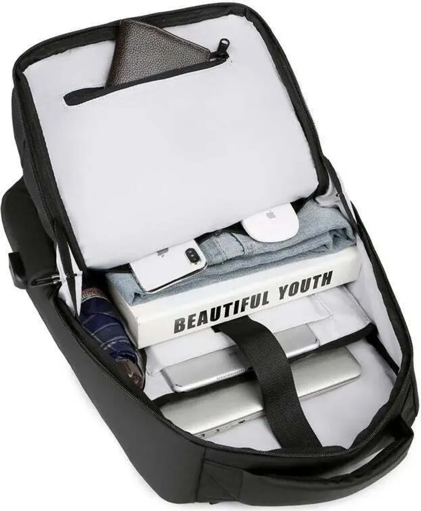 Sac à dos ordinateur portable imperméable avec design professionnel noir
