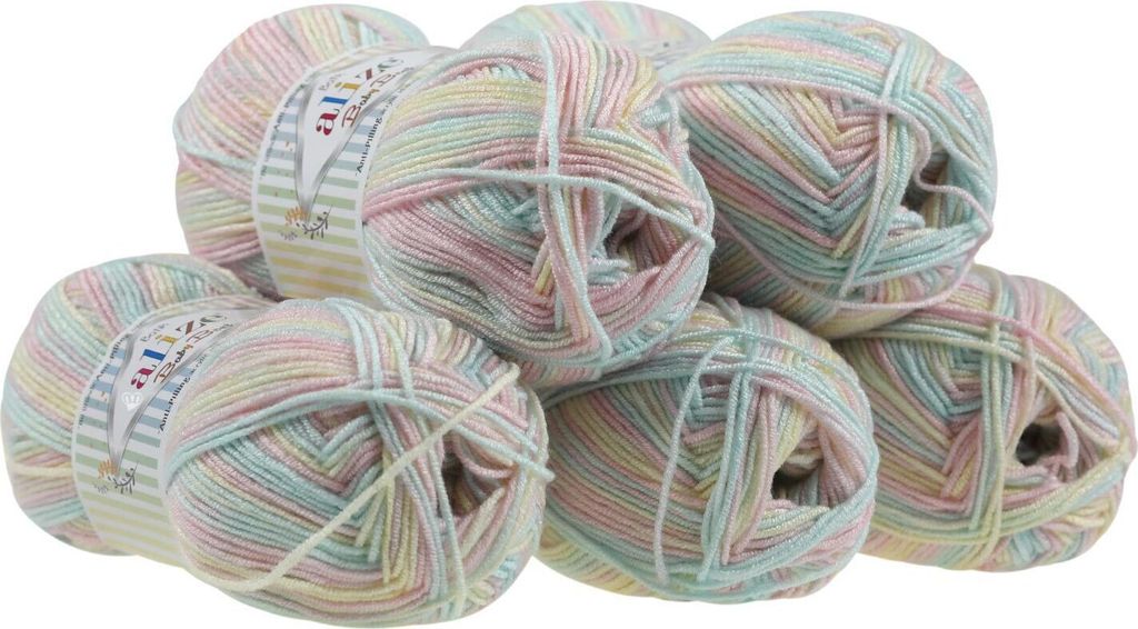500g Baby Wolle Strickgarn ALIZE Baby Best Batik Antipilling, unterschiedliche Farben
