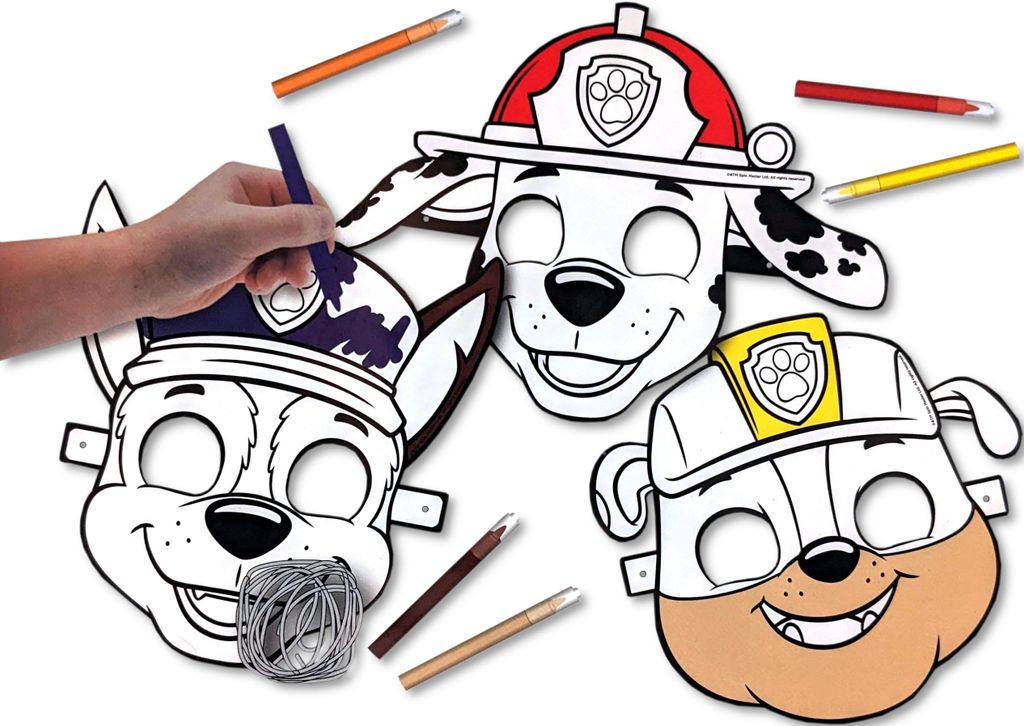 Paw Patrol - Masken beflockt + Filzstifte, zum selber Produktbild 