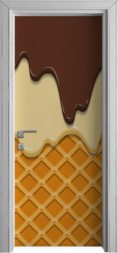 Tür Selbstklebende 80x210 cm Türfolie Türtapete Klebefolie - Glasur Schokolade auf Waffel