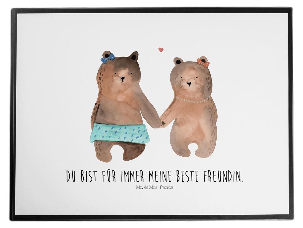 Mr. & Mrs. Panda Schreibtischunterlage Bär Freundin - Weiß - Geschenk, Tischunterlage, Schreibunterlage, Teddy, Beste Freund Liebe Liebesbeweis V...
