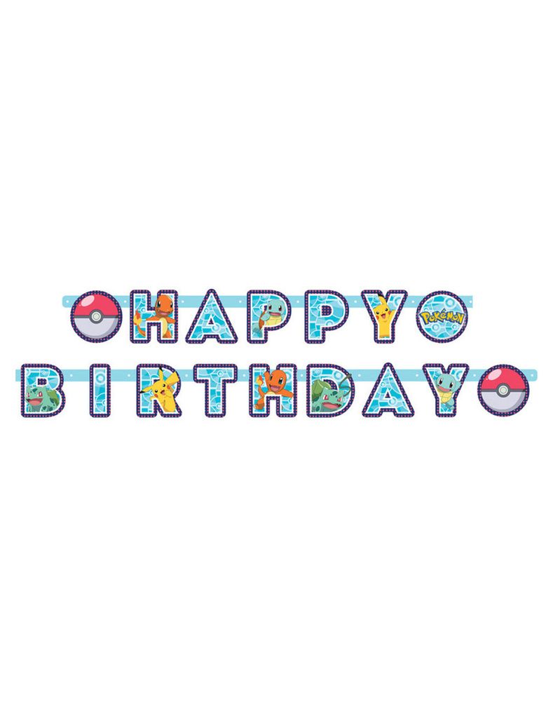 Párty girlanda Pokémon - Happy Birthday - narozeniny - 218 Obrázek produktu 4