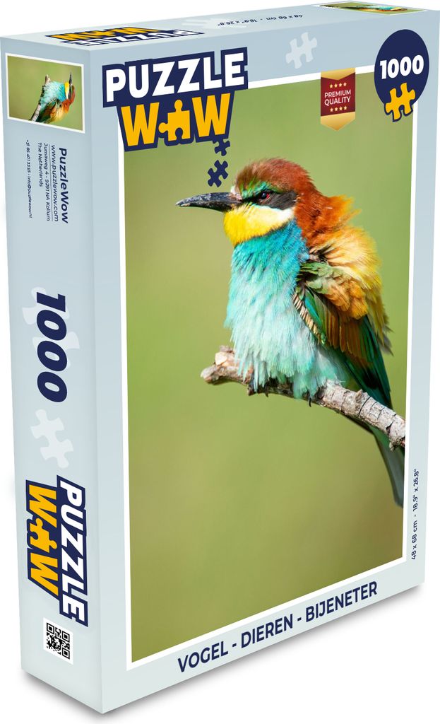 MuchoWow Puzzle 1000 Teile Vogel - Tiere - Bienenfresser - Spielzeug - Alt und Jung - Spiele - Puzzeln