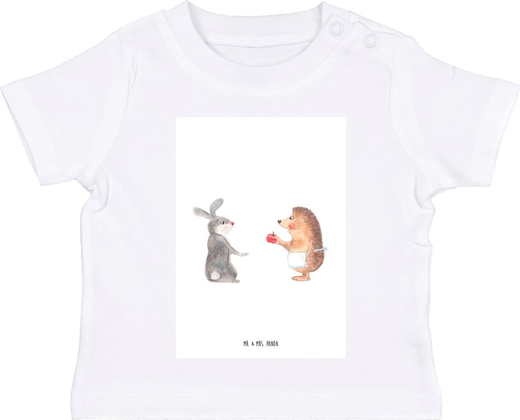 Mr. & Mrs. Panda T-Shirt Hase Igel 12. - 18. Monat - Weiß - Geschenk, Babyshirt, Liebe Spruch, Herzschmerz, Öko Baby, Lustige Sprüche, Baumwolls...