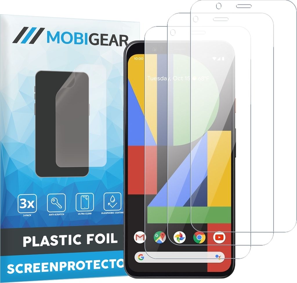 Mobigear Google Pixel 4 Displayschutz Schutzfolie - Hüllenfreundlich (3er Pack)