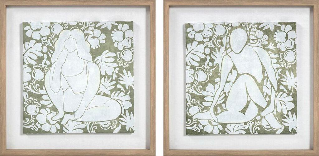 Leinwand DKD Home Decor Kristall Leinwand Holz MDF 42 x 3 x 42 cm