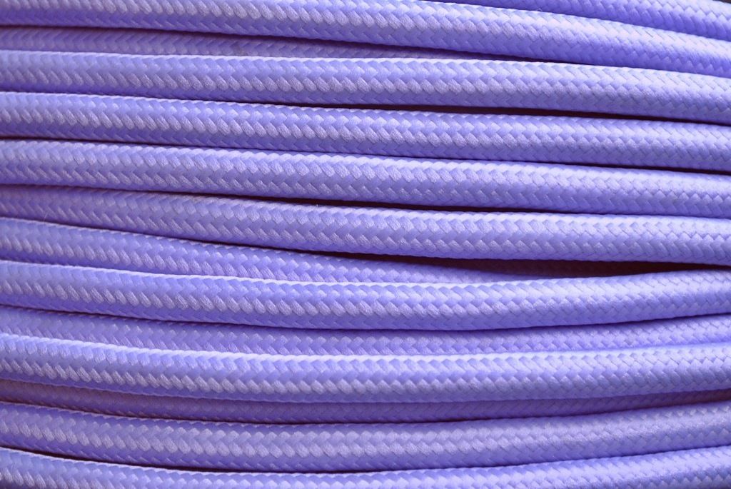 Textil Stromkabel 3x0,75mm² hellviolett