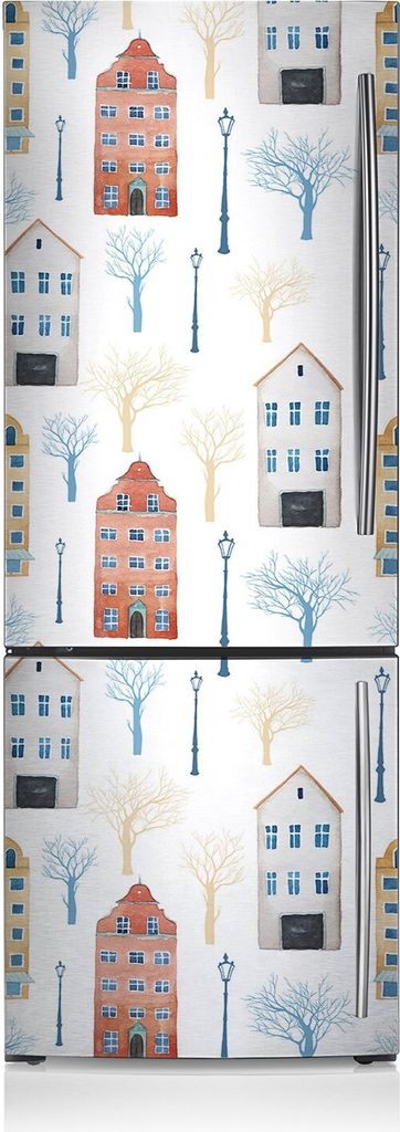 Kühlschrankmagne Kühlschrank Magnetfolie Dekoration 60x180 cm - Gebäude