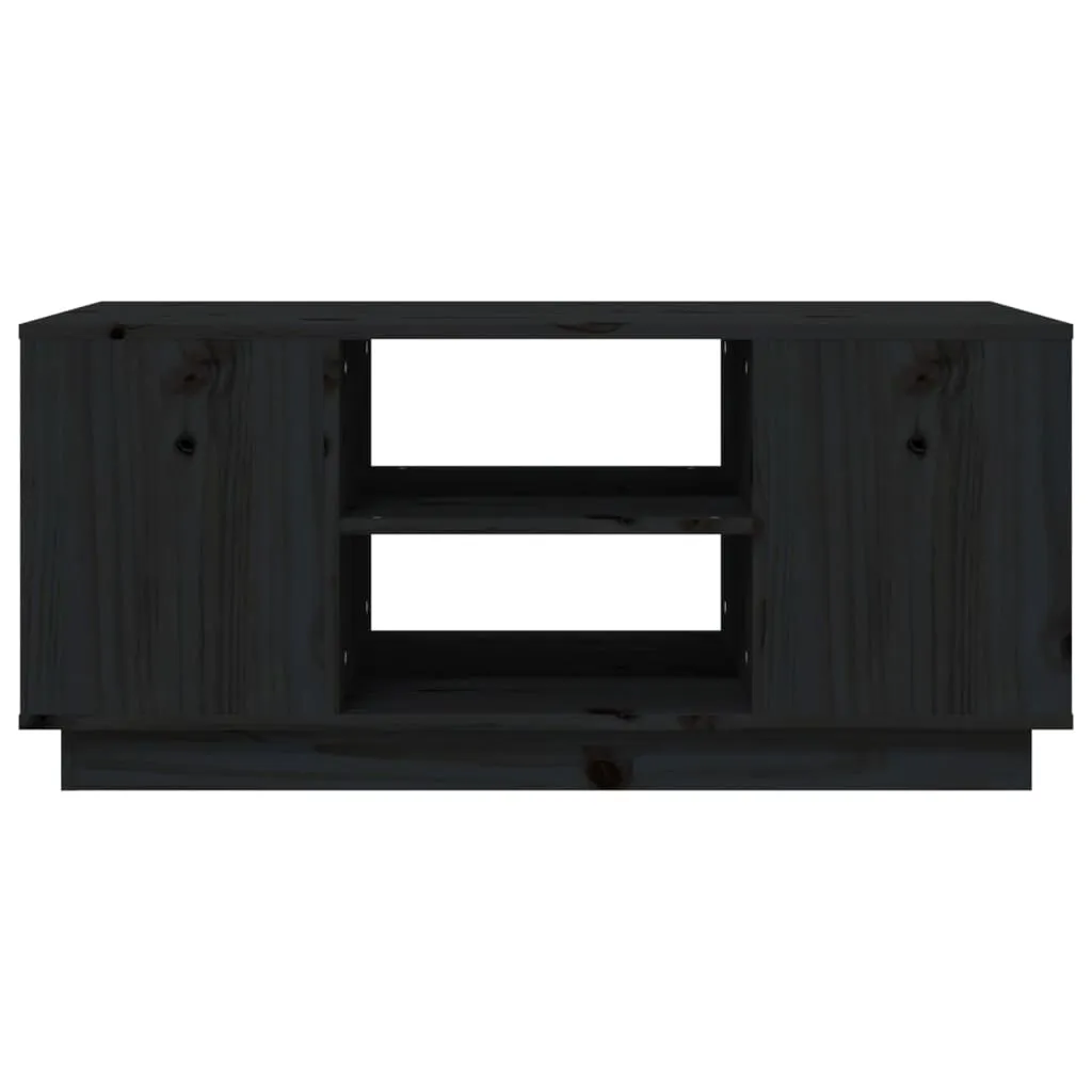 Tavolino da Salotto in Pino Massello Nero 90x49x40,5 cm Design Chic - 5