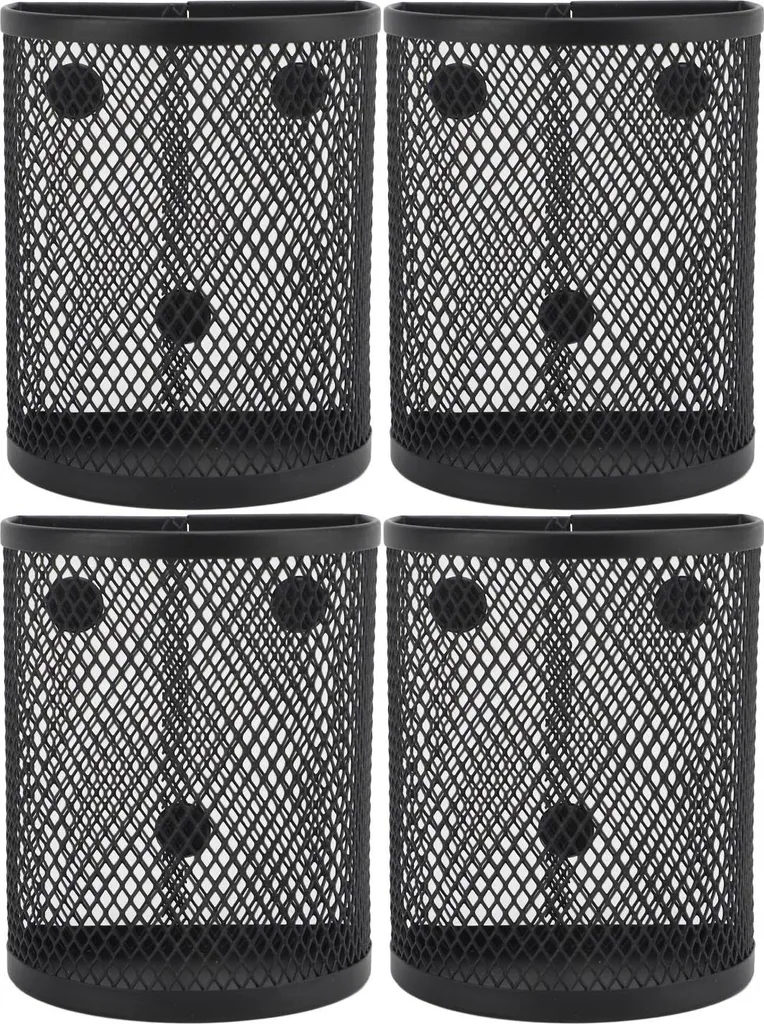 Portamatite magnetico in metallo maglia matita organizzatore di stoccaggio per desktop frigorifero lavagna semi-cilindrica 4pcs