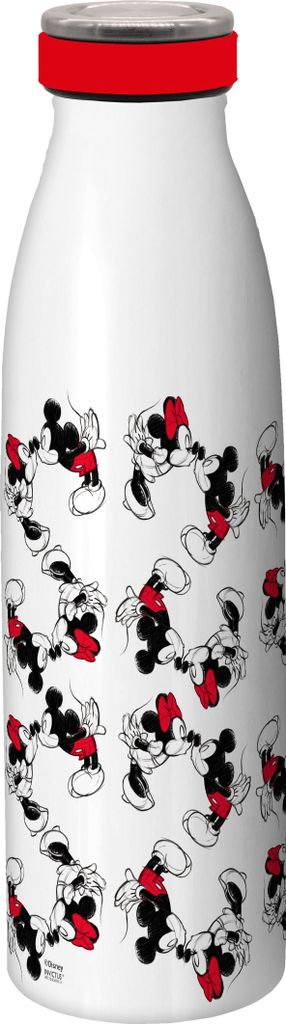 Isolierflasche Mickey Kiss Sketch rot, Geda Labels