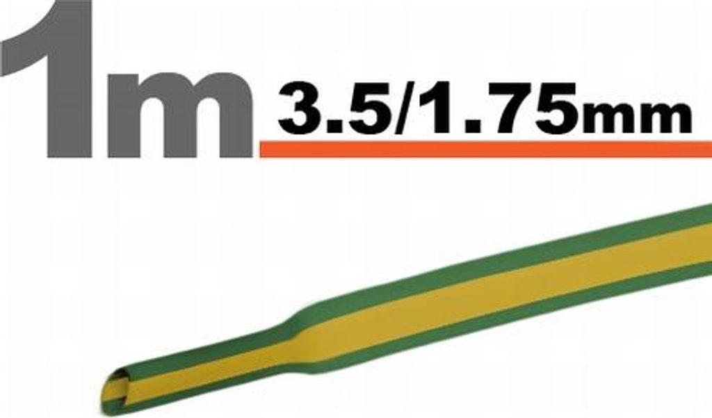 15 x 1 Meter Schrumpfschlauch Grün/Gelb 3,5/1,75 mm – 15 Stück à 1 Meter – Schrumpfschlauch zur Isolierung und zum Kabelschutz – Geeignet ...