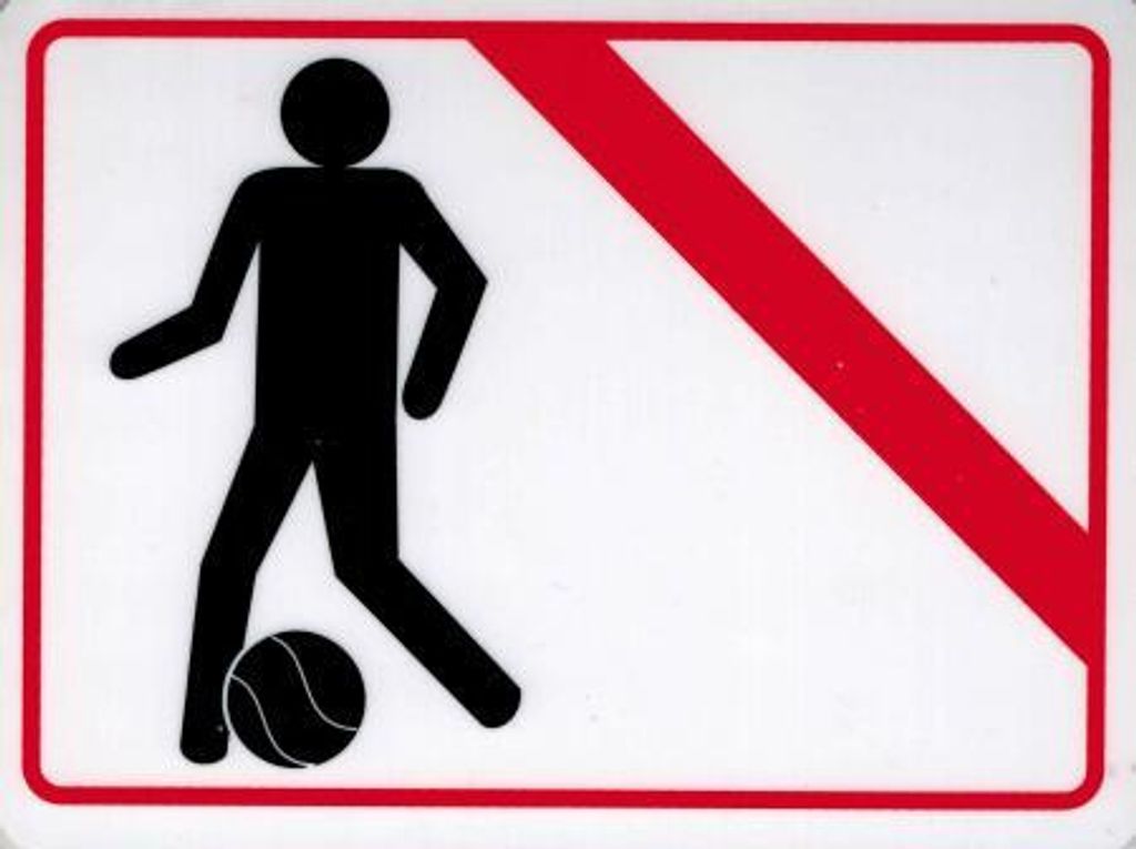 Hinweis- Schild - FUSSBALL SPIELEN VERBOTEN ! - Gr. 20 X 15 cm - 308257