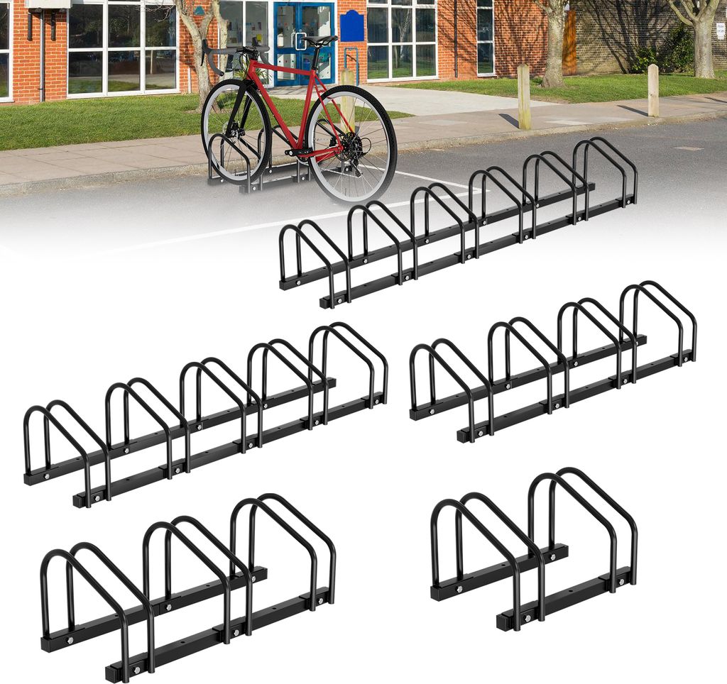 Aopunly Fahrradständer für 4 Räder Ständer Schwarz Rad Radständer Aufstellständer Fahrradparksystem in verschiedenen Größen