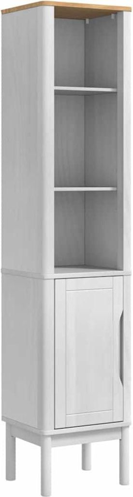 vidaXL Bad hoher Schrank FLORO Weiß 35 x 30 x 160 cm Massivholz Kiefer