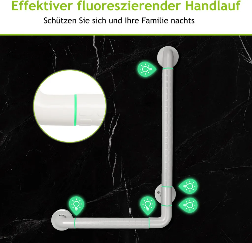 Grab Rail Jiubiaz Antiscivolo 60x40cm - Maniglia Bagno Inox/Nylon - 3