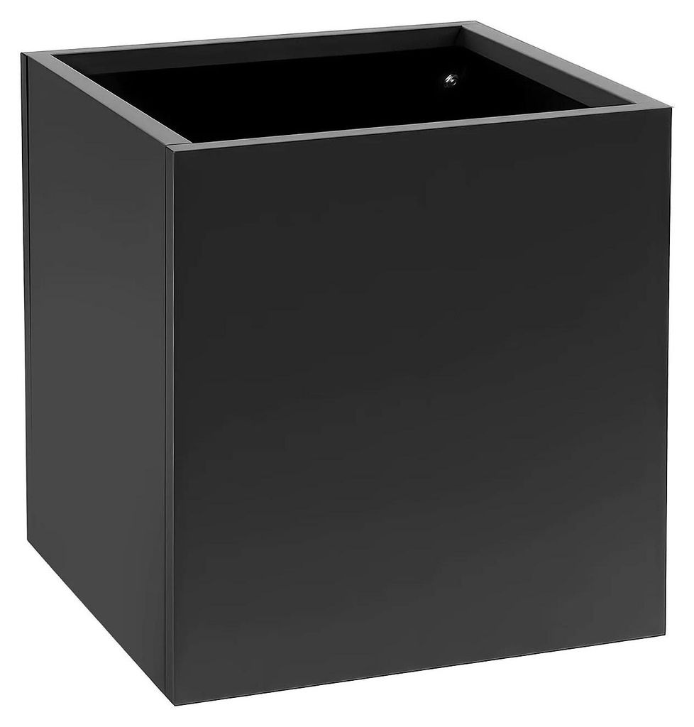 Pflanzkasten aus Stahl für Garten - Quadratischer Boden-Pflanzkübel - 50 x 50 x 50 cm - Modernes Design - Groß - Ofenlackierte Oberfläche - Sch...