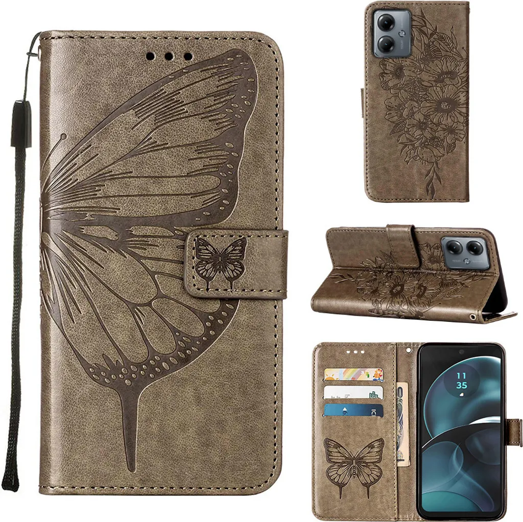 MOJIA Cover per Xiaomi Mi 14, PU Custodia Antiurto Resistente ai Graffi, Custodia Flip Portafoglio per Telefono con Supporto e Slot per Schede. Marrone