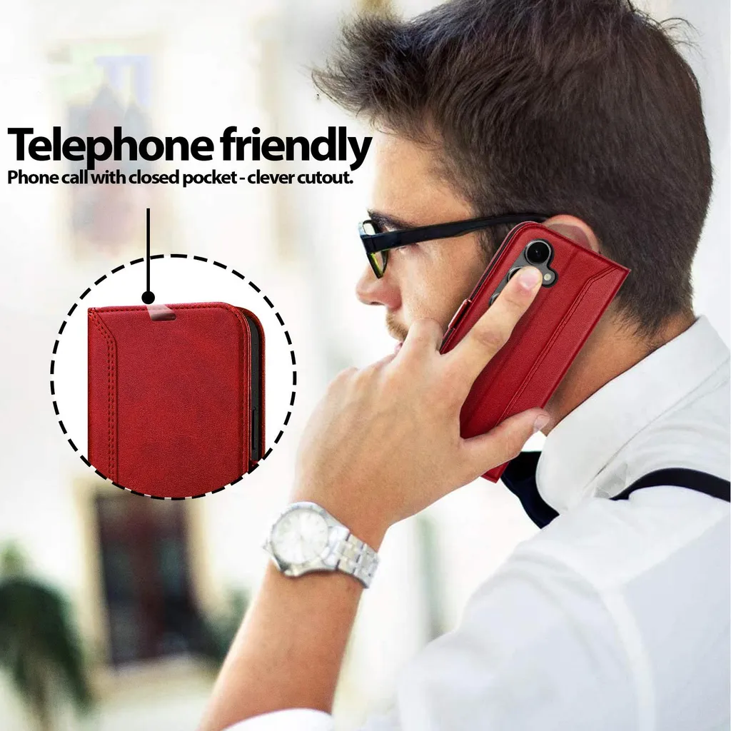 Custodia Flip per Samsung Galaxy A35 5G - Cover a Libro Rossa Antiurto - 5