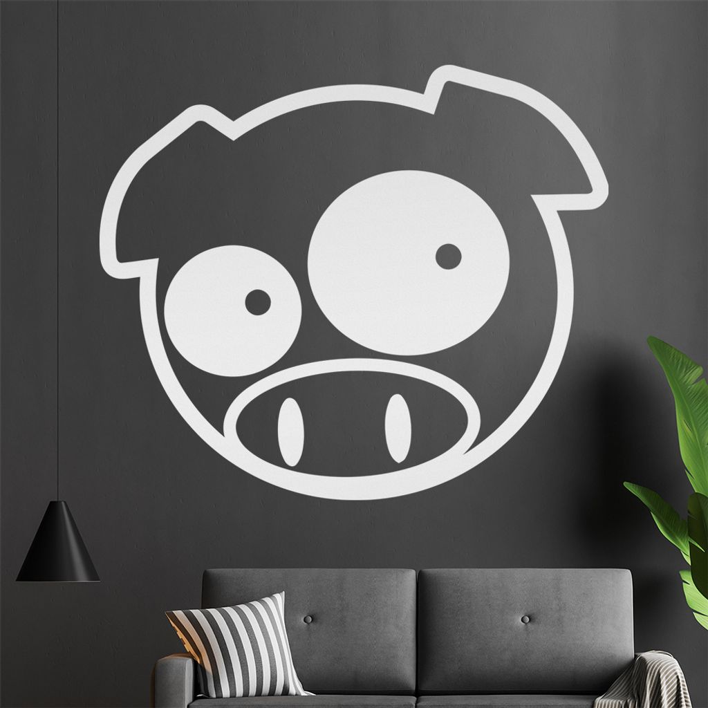 Schwein Wandtattoo in 6 Größen - Wandaufkleber Wall Sticker - Dekoration, Küche, Wohnzimmer, Schlafzimmer, Badezimmer