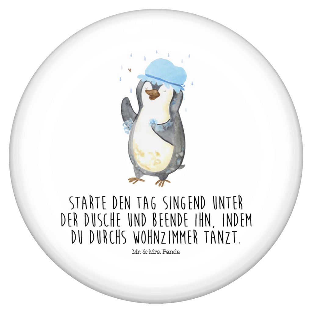 Mr. & Mrs. Panda Pin Pinguin Duschen - Weiß - Geschenk, Motivation, Dusche, Ansteck-Button, Singen, Button, Duschkonzert, Ansteckschmuck, Plakette...