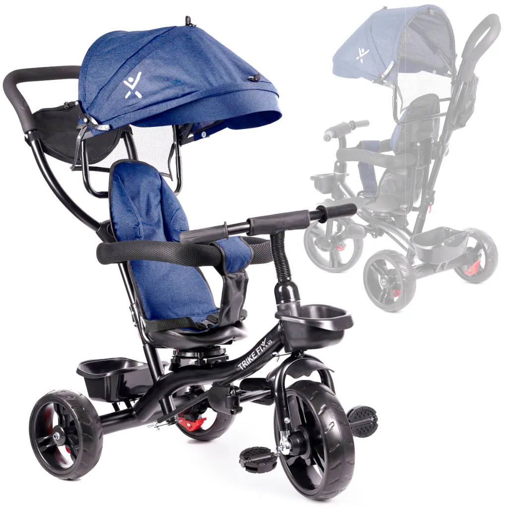Vélo tricycle enfant Trike Fix Lite bleu marine avec canopée UV