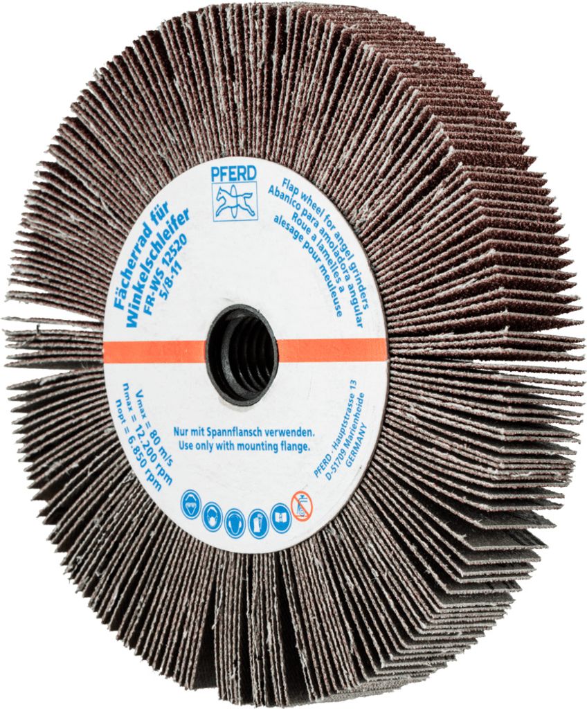 PFERD TOOLS Lamellenschleifrad für Winkelschleifer FR WS Ø 125x20mm 5/8-11 A60 universelle Anwendung