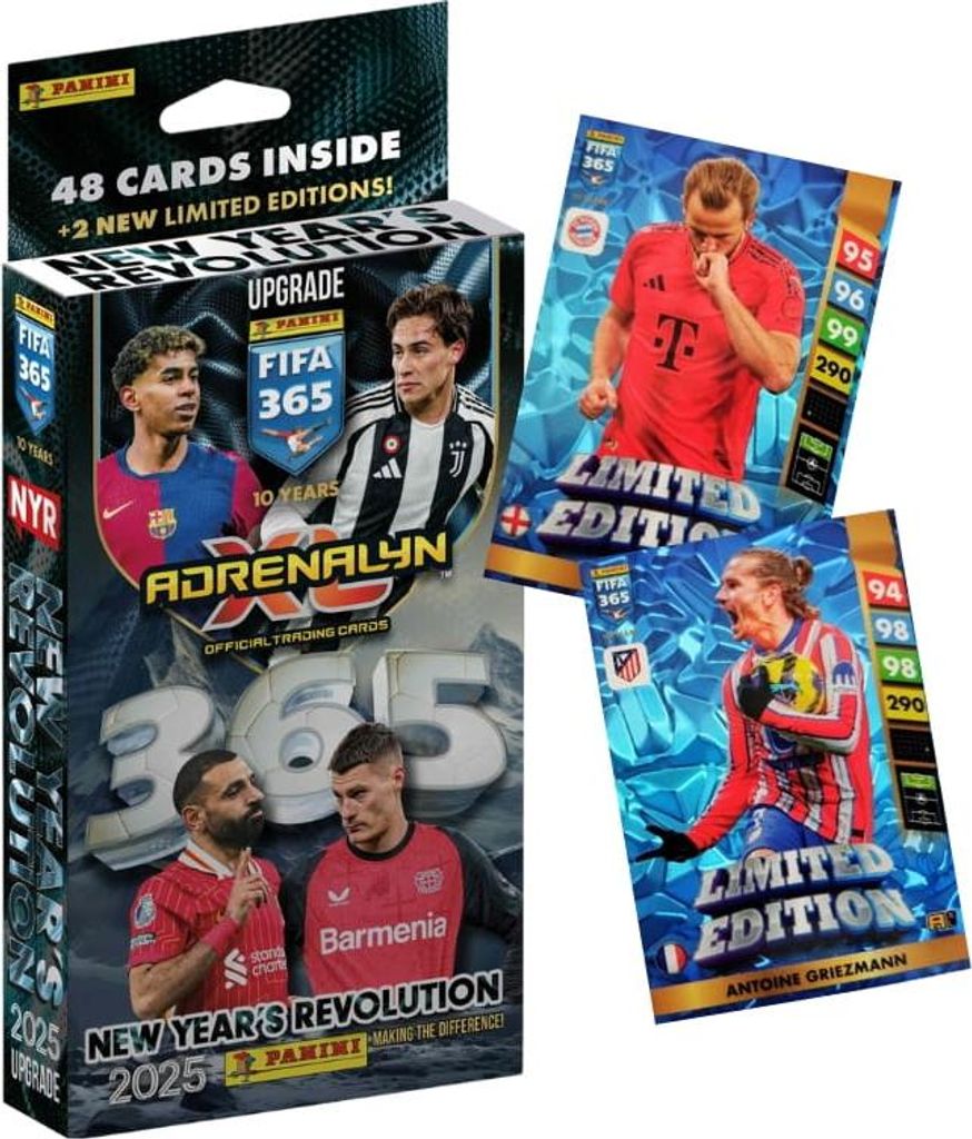 Panini football cards FIFA 365 Adrenalyn XL 2025 Upgrade New Years Revolution