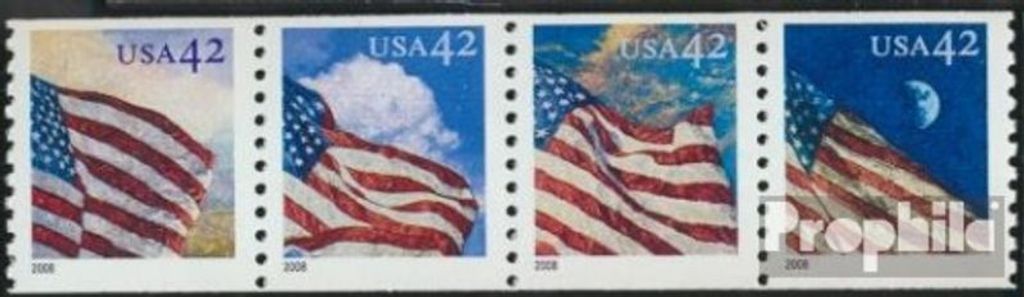 Briefmarken USA 2008 Mi 4340-4343 Viererstreifen (kompl.Ausg.) postfrisch Flaggen