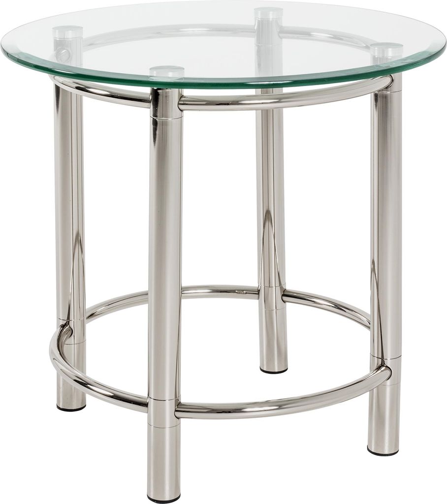 HAKU Beistelltisch chrom - Metall, Sicherheitsglas 10 mm, B/H/T: 55x53x55 cm