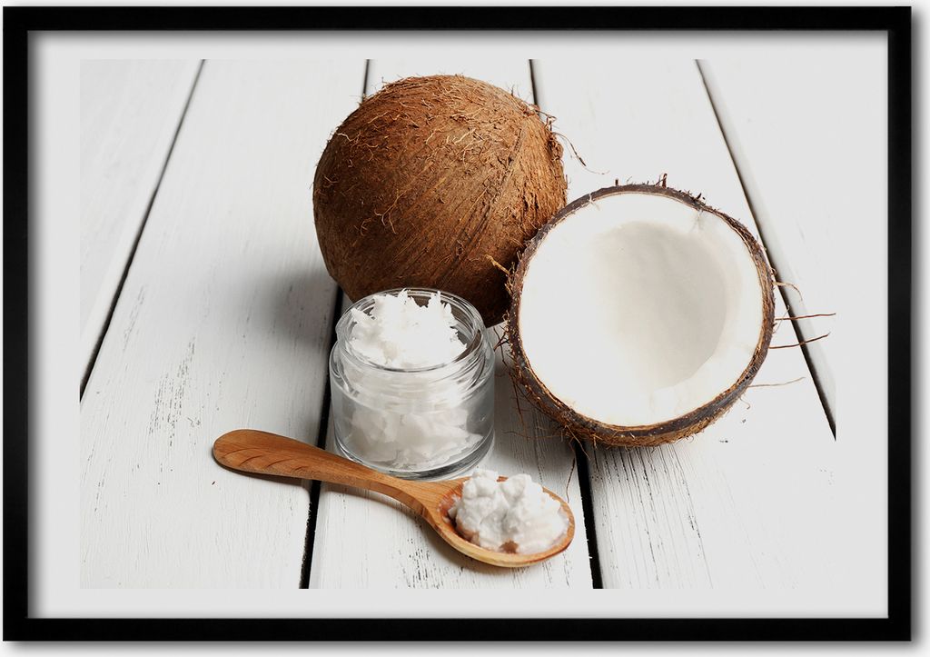 Bild - Bilder - Bilderrahmen - 70 cm x 50 cm - MDF-Rahmen, Wandkunst Kokosnussöl