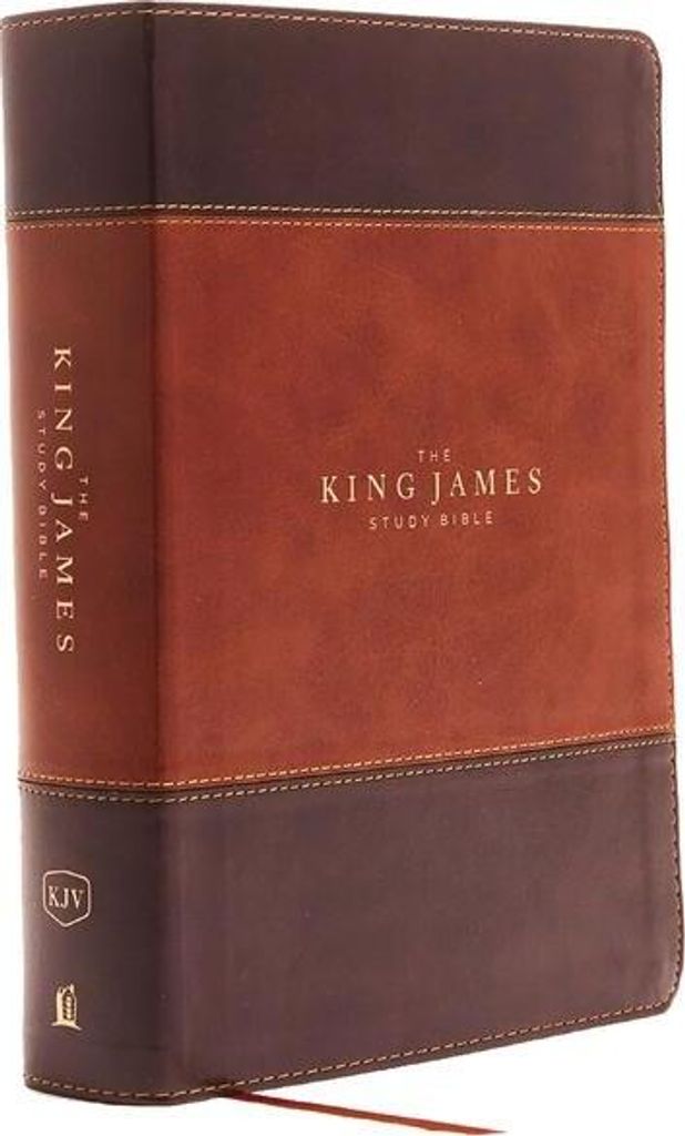 KJV, Die King James Studienbibel, lederweich, braun, rote Schrift, vollfarbige Ausgabe: Heilige Bibel, King James Version