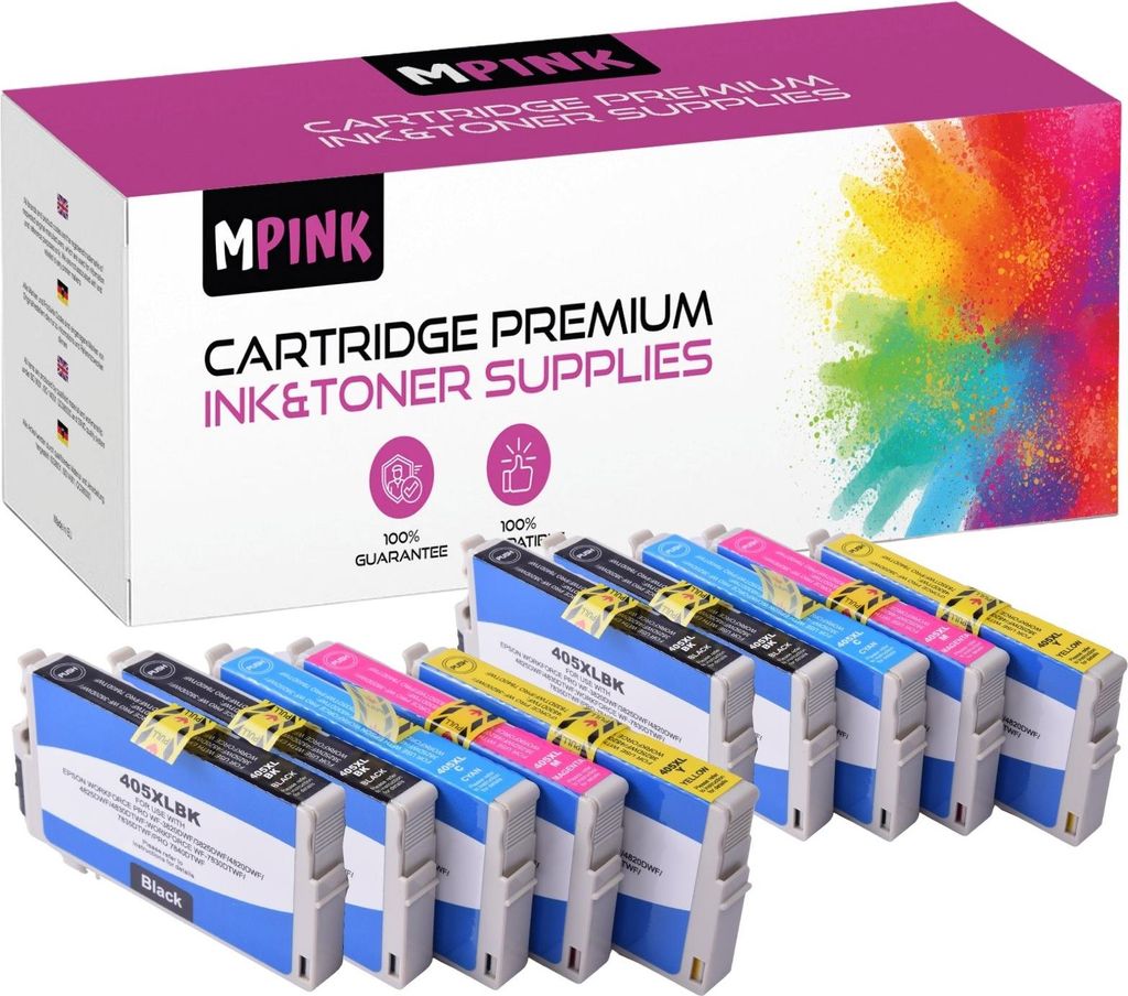 10x Tinte für Epson E405XL CMYKx2 WF-3800 4800 7800