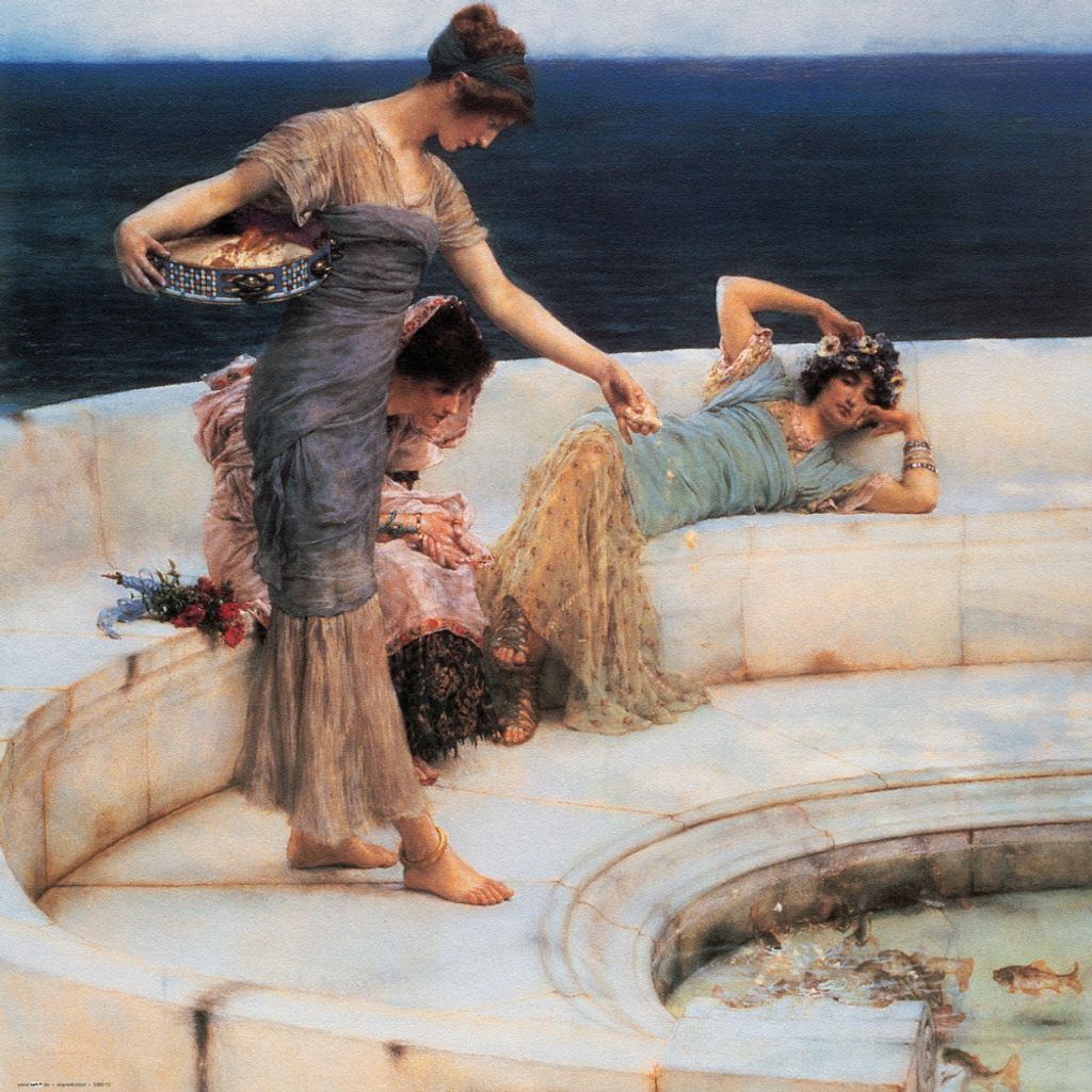 Sir Lawrence Alma-Tadema Kunstdruck Bild - Silberne Lieblinge, 1903 (70 x 70 cm)