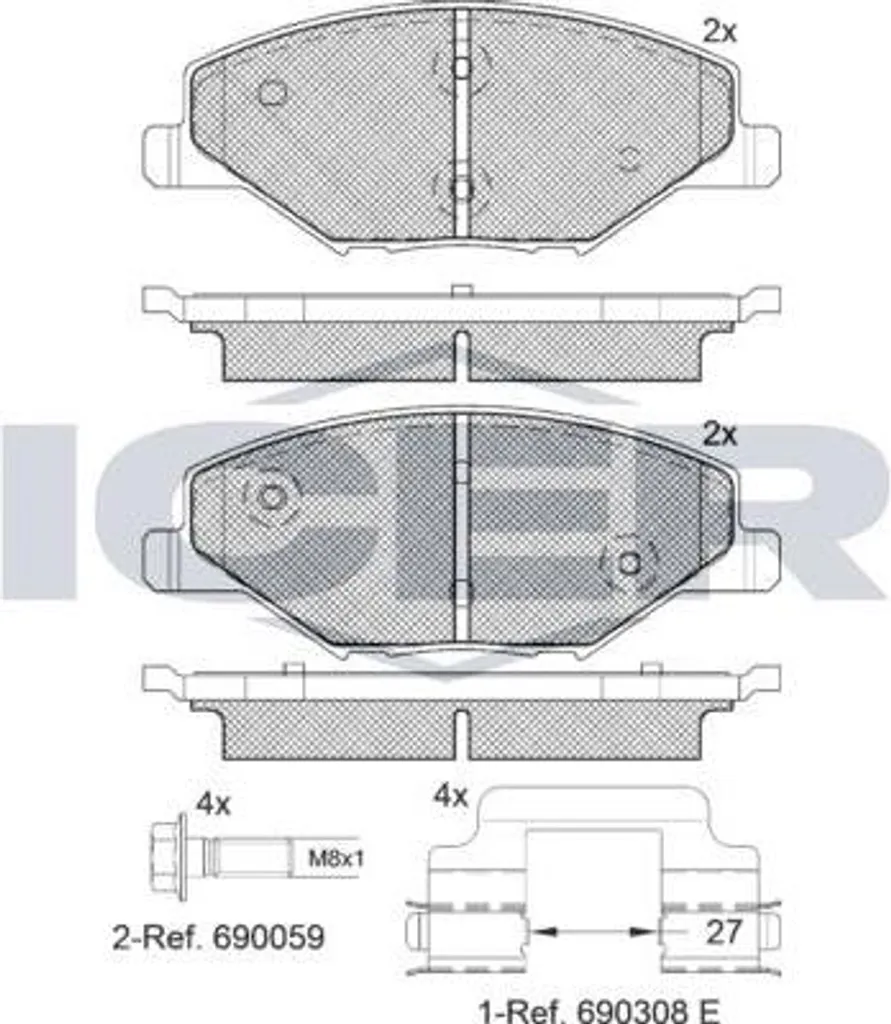 Plaquettes de Frein Haute Performance ICER 182110 - Montage OE Fabia