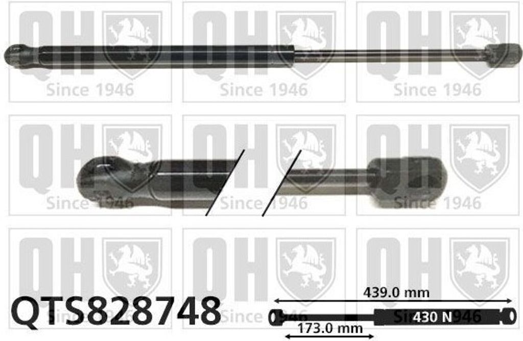 QUINTON HAZELL Gasfeder Motorhaubendämpfer 439mm für DACIA Lodgy (JS) 430N QTS828748