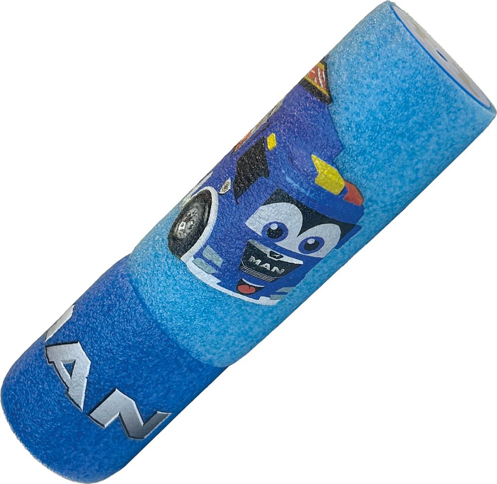 Happy People 16022 - Wasserspritze - MAN Foam Shooter Kids (15cm) Wasserpistole Feuerwehr Polizei blau