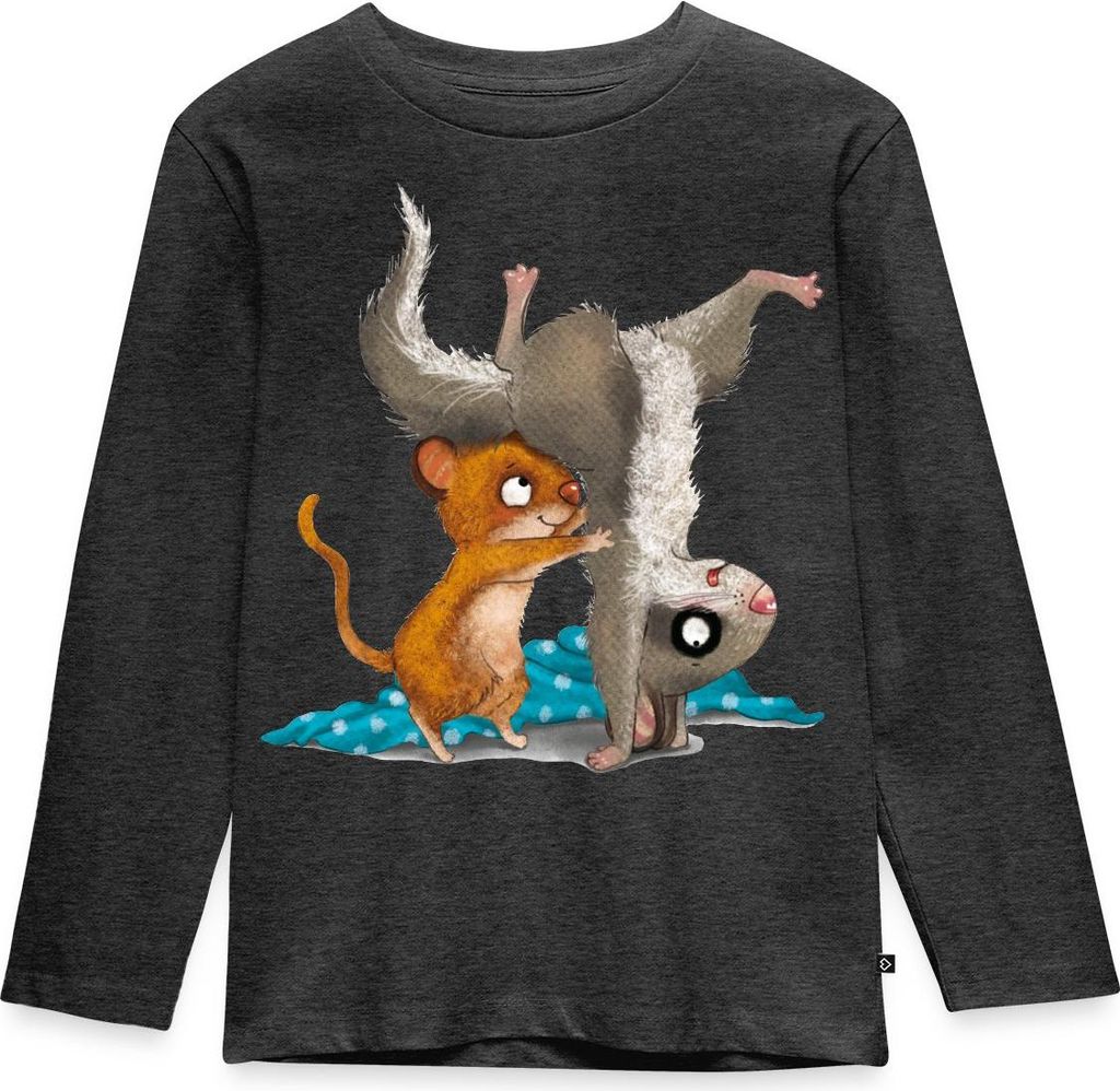 Spreadshirt Der Kleine Siebenschläfer Und Die Kleine Maus Kinder Premium Langarmshirt, 98/104 (2 Jahre), Anthrazit meliert
