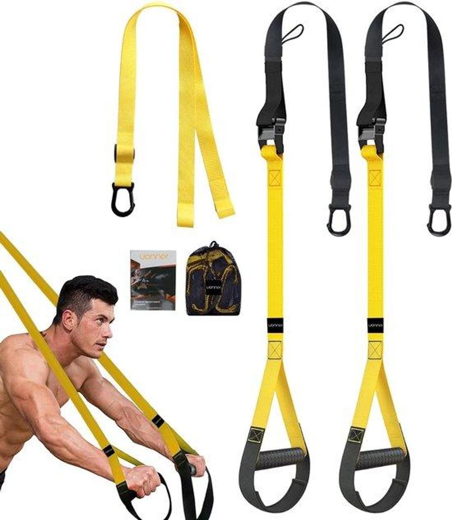 Trainingsriem-Kit mit Handgelenkschlaufen für Zuhause mit Trainingsleiter und Reisebegleiter für Fitness und Outdoor-Training