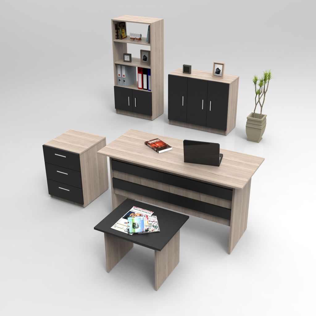 Skye Decor, VO14- VO14 LCS, Eichenfarbig,,Schwarz, Wohnzimmer, 73,8x140x60 cm, 100% Melaminbeschichtete Partikelplatte