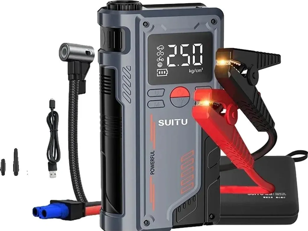 Compresseur d'air portable 150 PSI et Jump Starter 20Ah - 12V 1234g